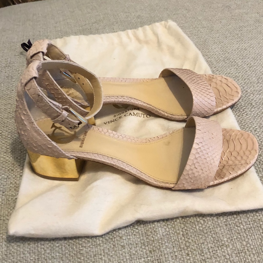 Vince Camuto Pink “Snake” Skin Sandals
